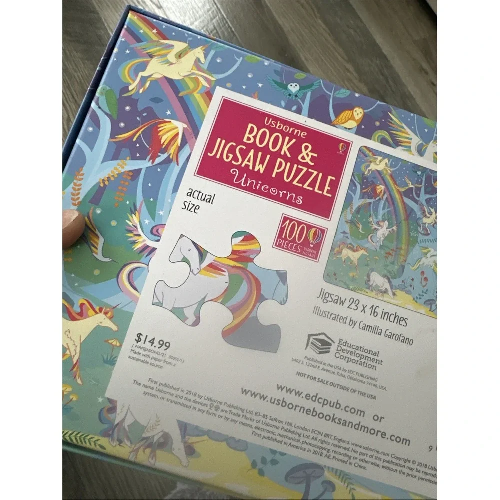 Usborne‎ Book and Jigsaw Puzzle Dinosaurs & Unicorns 100 Pieces NEW
